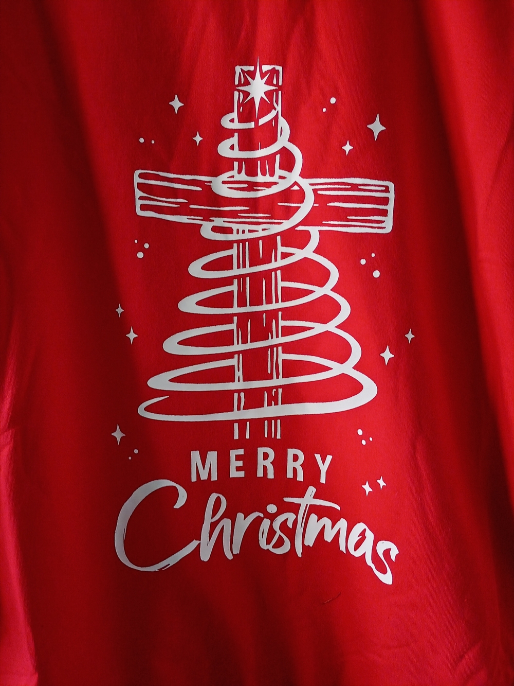 Christian Christmas Sweatshirt XL Red Merry Christmas Cross Pullover NWT
